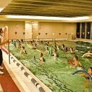 Different group trainings take place in swimming pool